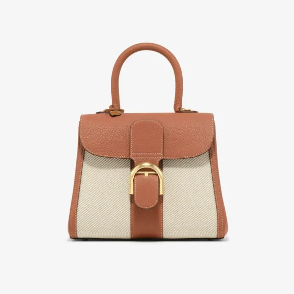 Brillant PM leather and canvas tote bag in neutrals
